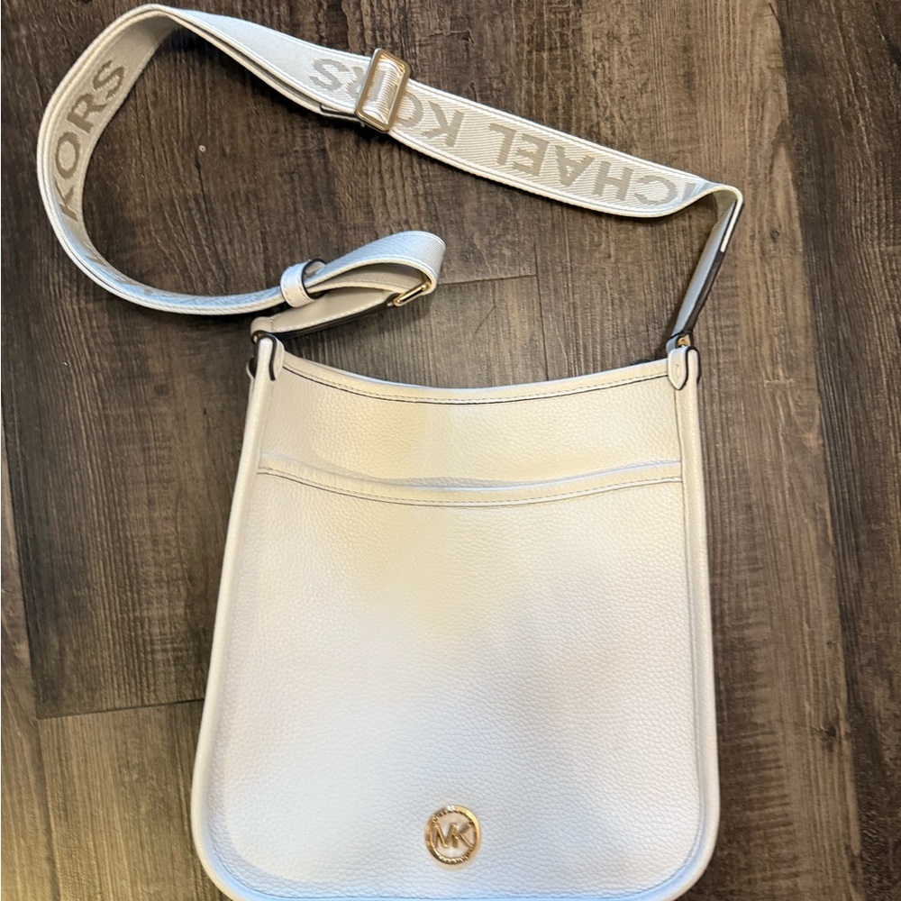 Michael Kors Cream Crossbody Bag with Gold Accent